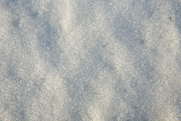 Close-up of natural snow texture background
