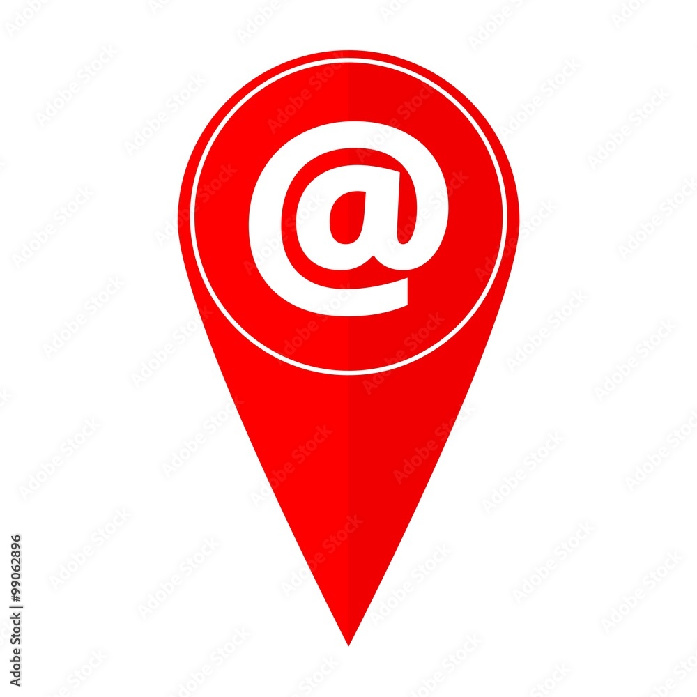 Poster map pointer e mail symbol