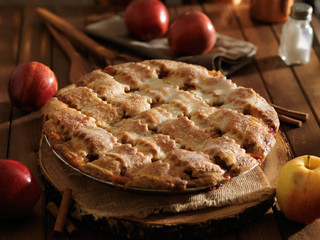 thanksgiving style rustic apple pie