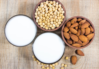 Different vegan milk.