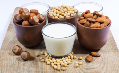 Different vegan milk.