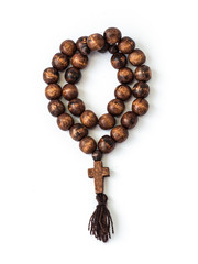 rosary isolated on a white background