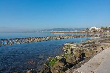 Fototapeta na wymiar Sunny bike route along the Mediterranean