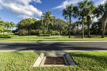 Sewerage system by the road in Florida
