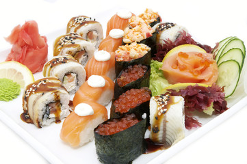 delicious seafood sushi at a Japanese restaurant