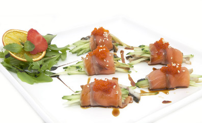 Fish rolls with herbs