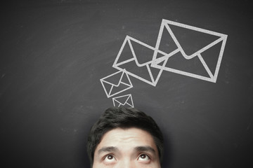Man sending message