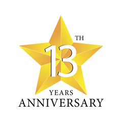 Obraz premium 13th years anniversary star