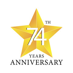 74th years anniversary star