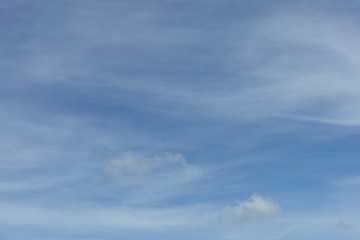 white fluffy clouds with the blue sky 