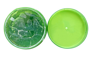Aloe gel in box isolate on white. (clipping path)