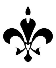 Fleur de Lis symbol. Isolated on white