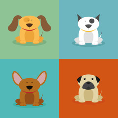 Fototapeta premium Cute Cartoon Dogs