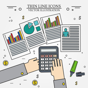 Accounting icon thin line for web and mobile, modern minimalisti