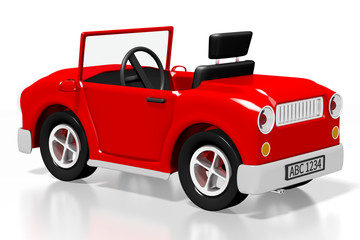 Fototapeta na wymiar 3D red cartoon car