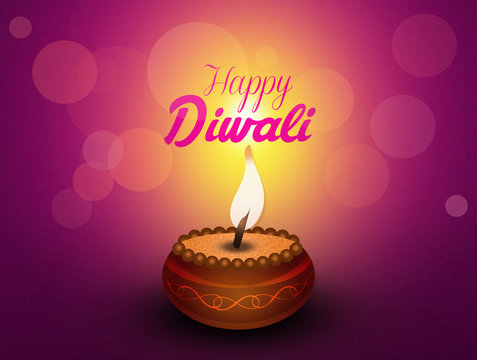Greeting postcard of Diwali
