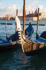 Fototapeta na wymiar Gondolas floating in the Grand Canal