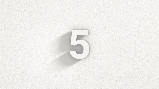 A zooming, 10 second countdown animation on rough plaster