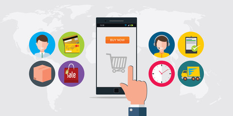 online shopping mobile concept 
