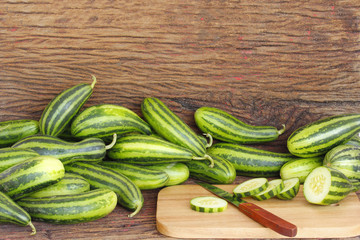  Vegetables on wooden table.