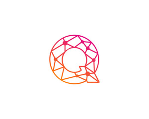 Connect Line Letter Q Logo Design Template Element