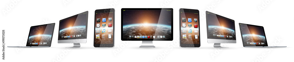Poster modern digital tech device collection