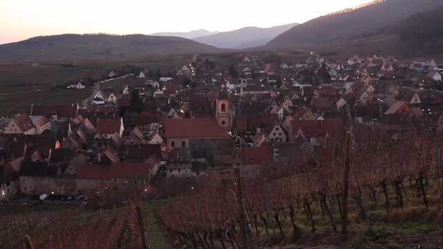Alsace village de Riquewihr en hivers