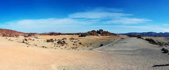 Moon surface of Teide National par on Tenerife island, Spain