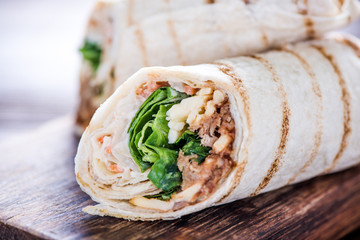 Healthy chicken grilled wrap