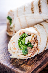 Healthy chicken grilled wrap