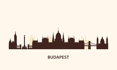 Fototapeta premium Budapest skyline silhouette