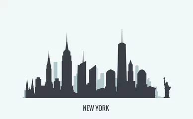 Fotobehang New York skyline silhouette © antikwar1