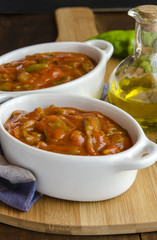 Irish stew in ceramic bowls