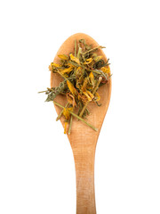 Tea herb in spoon