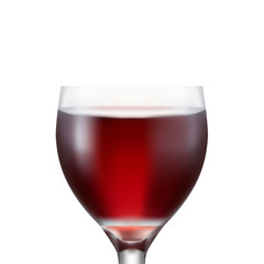 Crystal glass with red wine