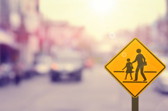 School kids crossing the road Stock Vector Images - Alamy