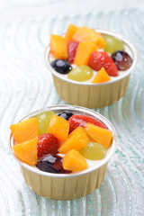 Almond Pudding with Fruits on top