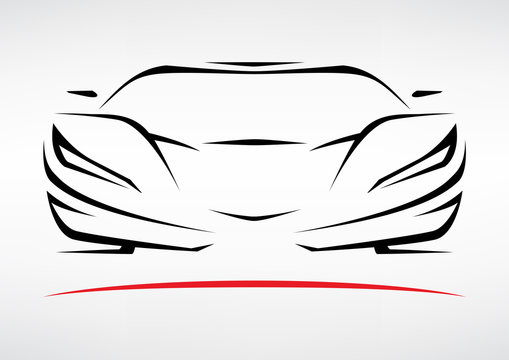 Concept Sportscar Vehicle Silhouette. Vector illustration.