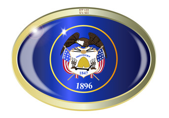 Utah State Flag Oval Button