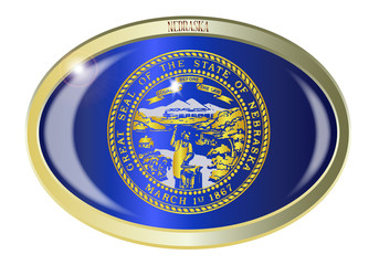 Nebraska State Flag Oval Button