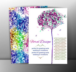 Floral cards with flowers. Perfect for valentines day, birthday, save the date invitation. Vector EPS10