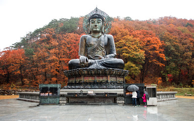 Big Buddha Monument of Sinheungsa Temple in Seoraksan National Park, Sokcho, South Korea