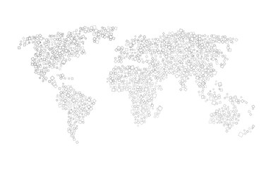 world map of black squares