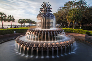 Fototapeta premium Pineapple Fountain Charleston South Carolina