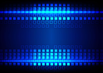 abstract blue tech with square background technology. illustrati