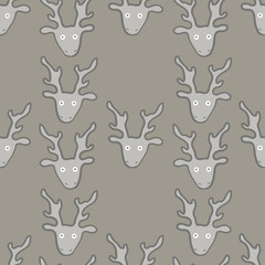 seamless pattern with funny crazy deers
