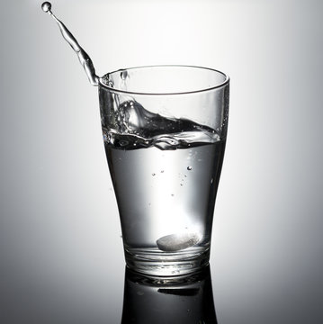 Glass With Effervescent Tablet In Water