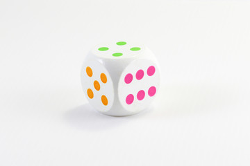 White  wooden playing dice