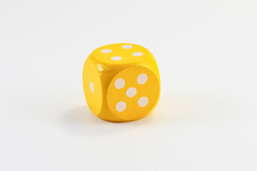 wooden playing dice