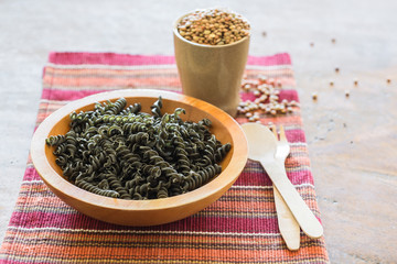 Gluten free Fusilli pasta made with Green lentil flour